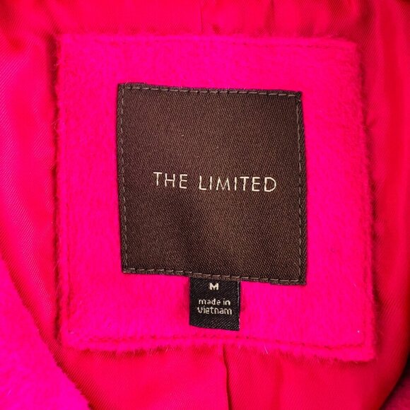 The Limited Womens Medium Hot Pink Wool Blend Double-Breasted Peacoat With Gold - Picture 2 of 9